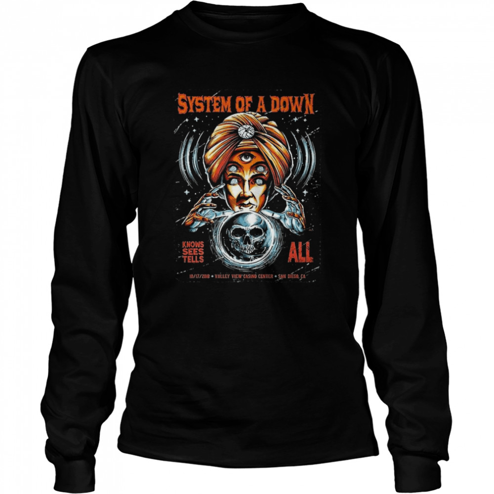 Knows Sees Tells All System Of A Down Vintage Shirt Long Sleeved T-Shirt