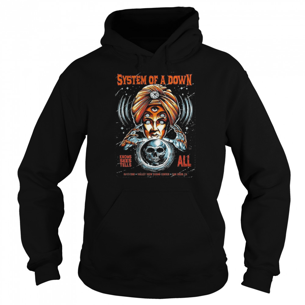 Knows Sees Tells All System Of A Down Vintage Shirt Unisex Hoodie