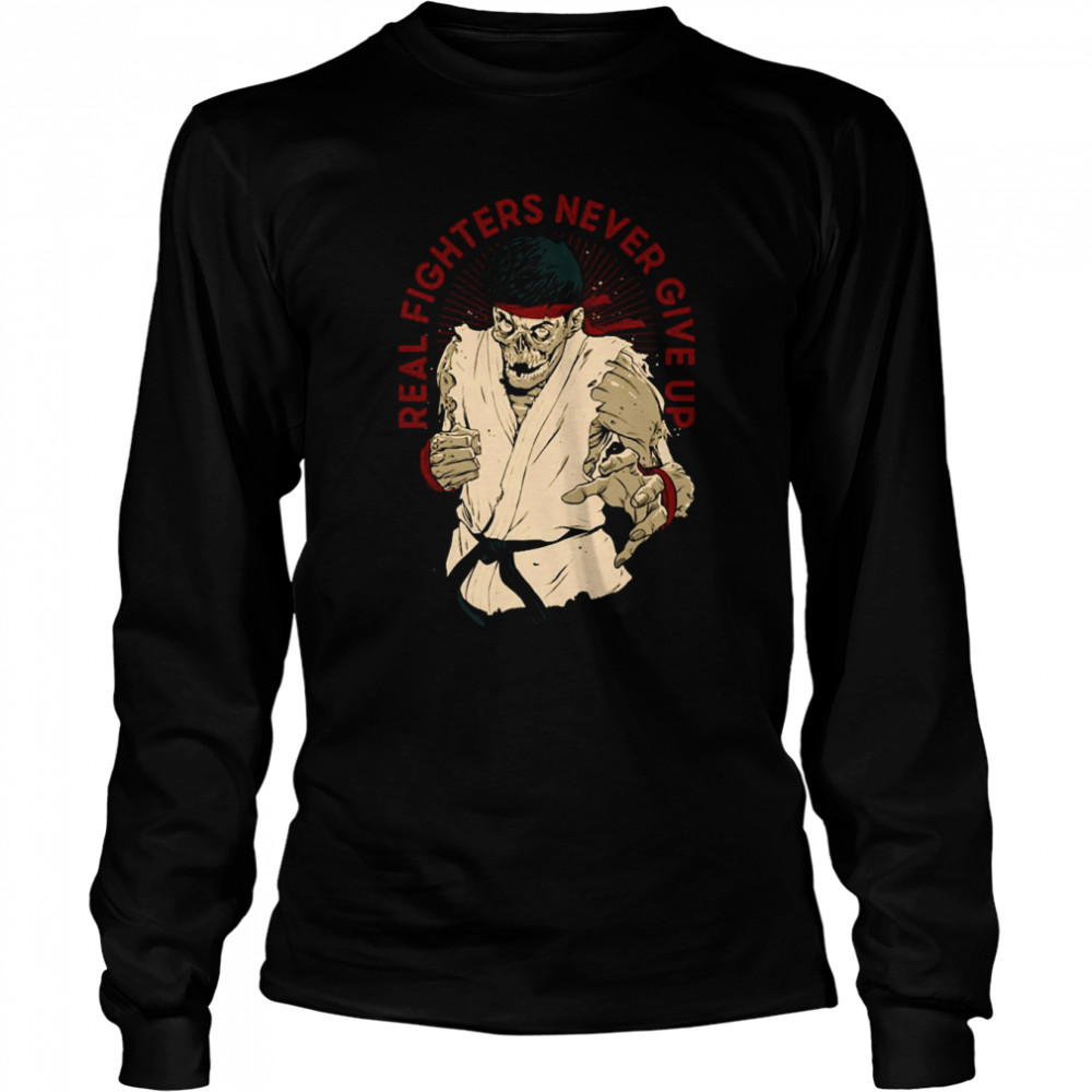 Real Fighters Never Give Up Round 99 Cobra Kai Halloween Shirt Long Sleeved T-Shirt