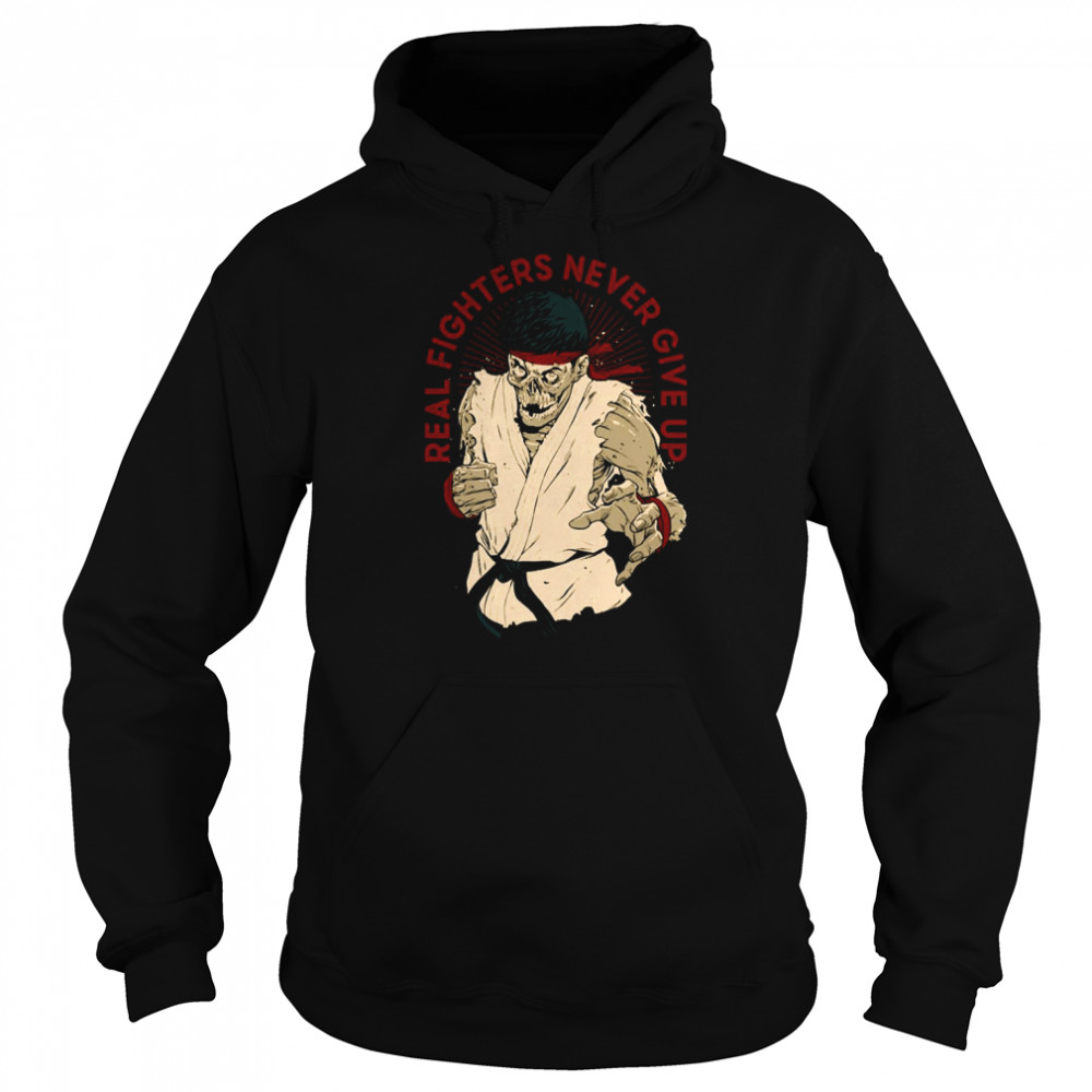 Real Fighters Never Give Up Round 99 Cobra Kai Halloween Shirt Unisex Hoodie