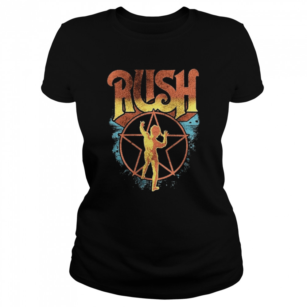 Rush Band Vintage Retro Red Stars Kid Shirt Classic Womens T Shirt