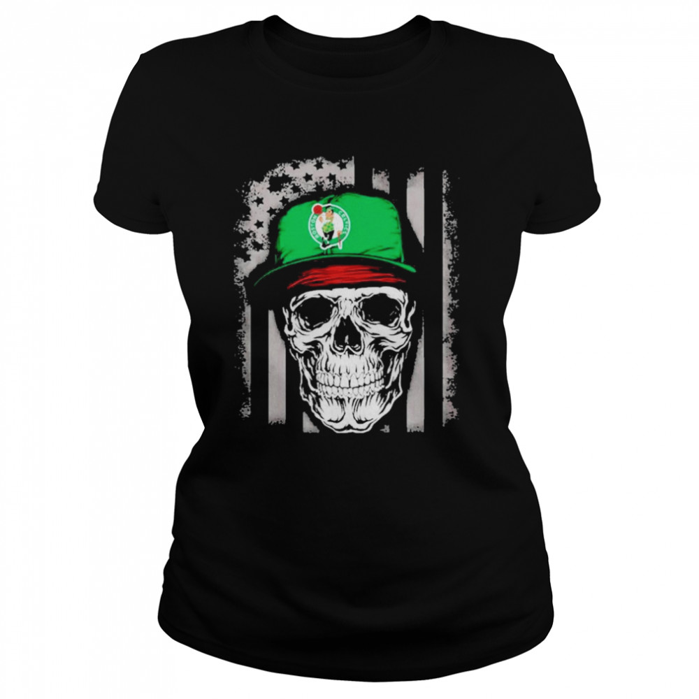Skull Rock With Hat Boston Celtics Halloween  Classic Women'S T-Shirt