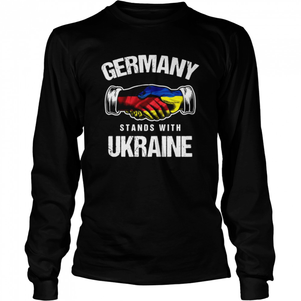 Stands With Ukraine Ukrainian Flag German Political Shirt Long Sleeved T-Shirt