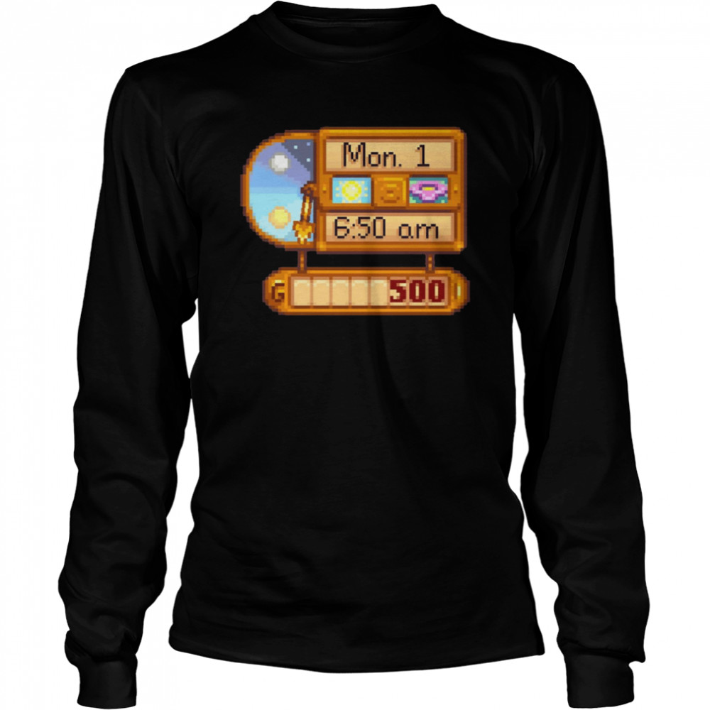Stardew Valley Clock Harvest Moon Shirt Long Sleeved T Shirt