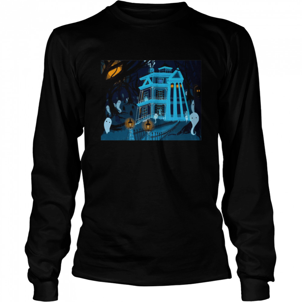 The Spooky Mansion Disneyland Halloween S Long Sleeved T-Shirt