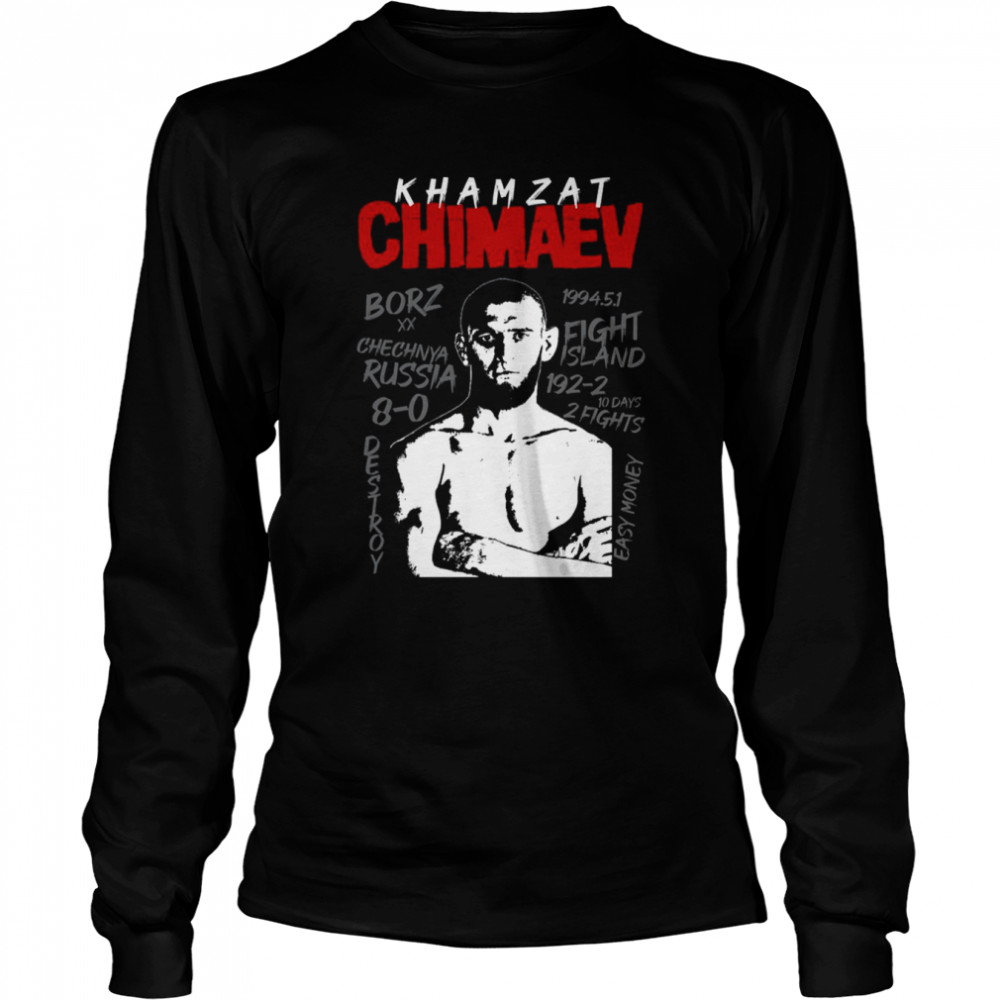The Wolf Borz Destroy Khamzat Chimaev T- Long Sleeved T-Shirt
