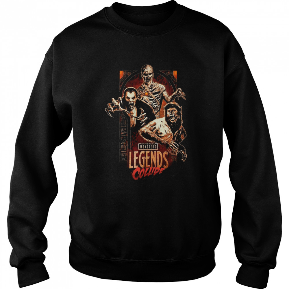 Universal Monsters Legends Collidet Halloween Universal Monsters T Shir Unisex Sweatshirt