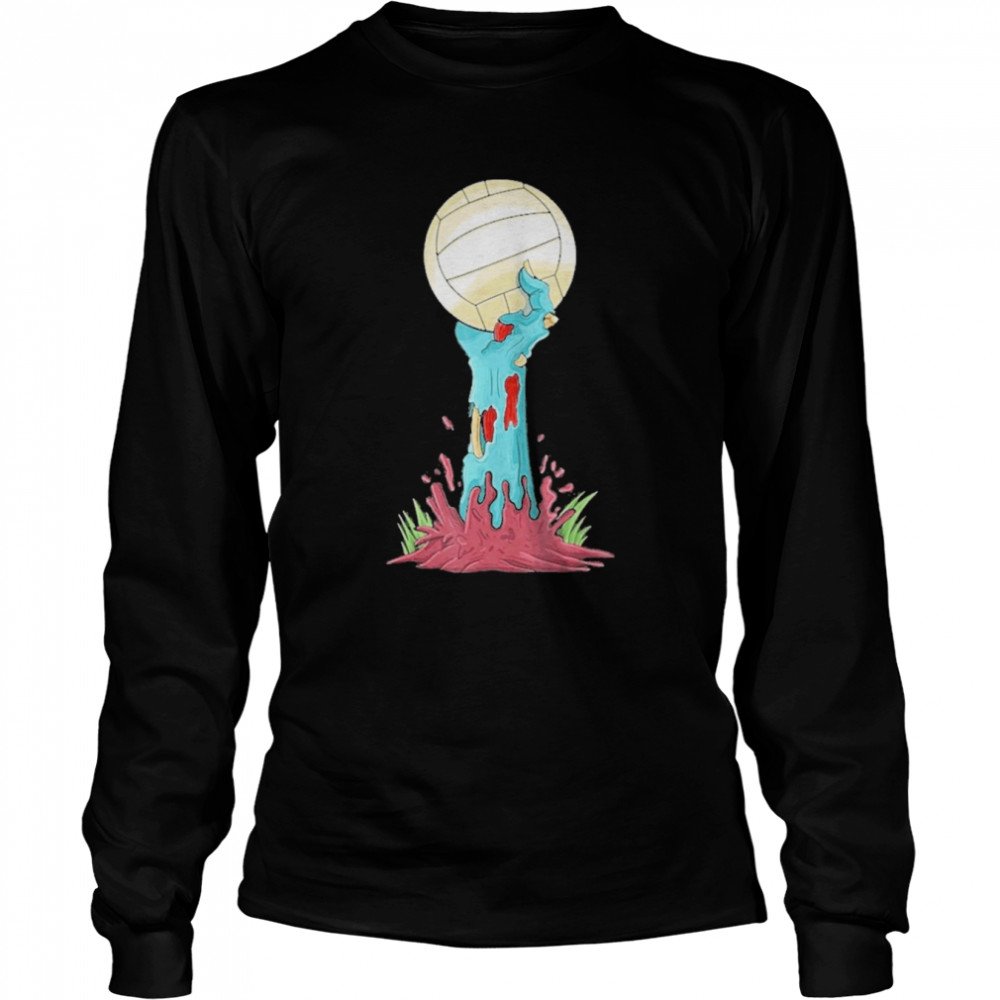 Zombie Hands Volleyball Funny Halloween Horror Scary Costume Long Sleeved T Shirt