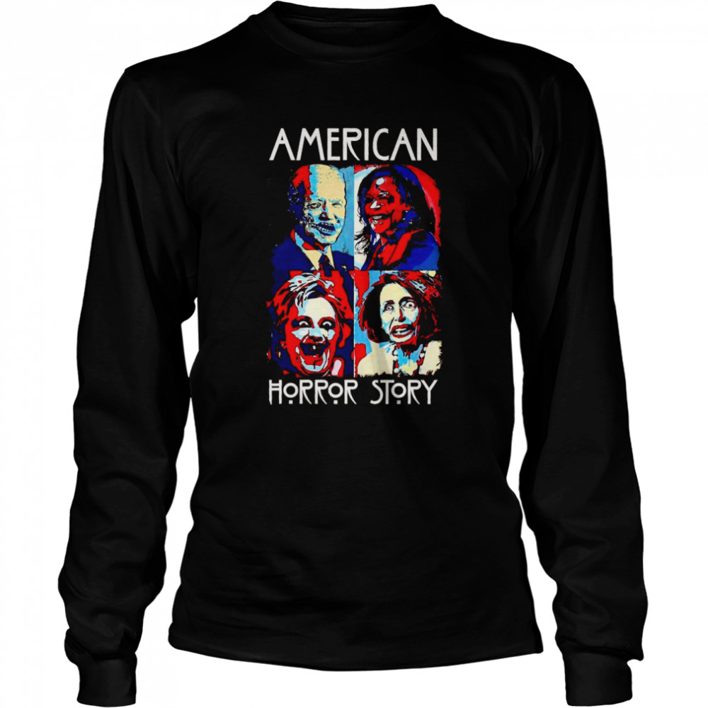 Anti Biden Harris And Pelosi Zombie American Horror Story Halloween Shirt Long Sleeved T-Shirt