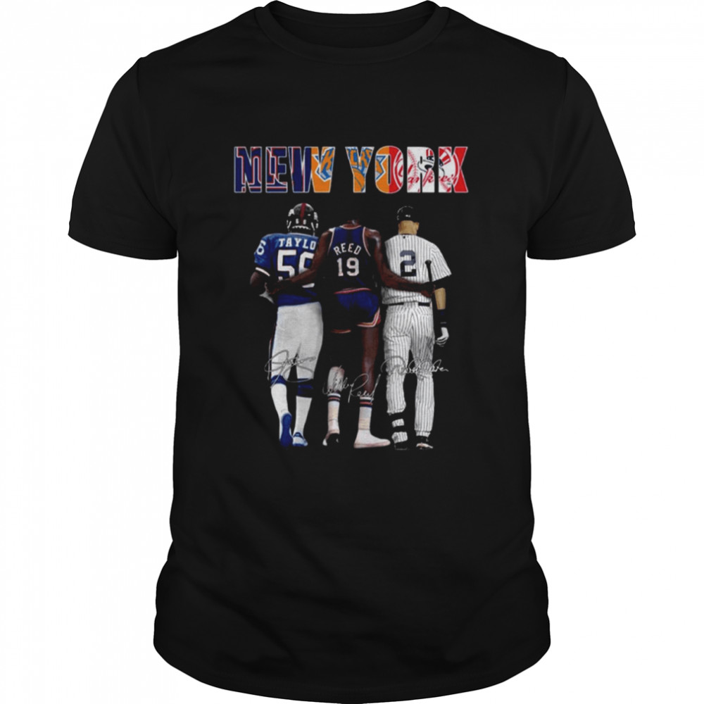 Awesome New York Sports Teams New York Yankees New York Knicks New York Giants T-Shirt