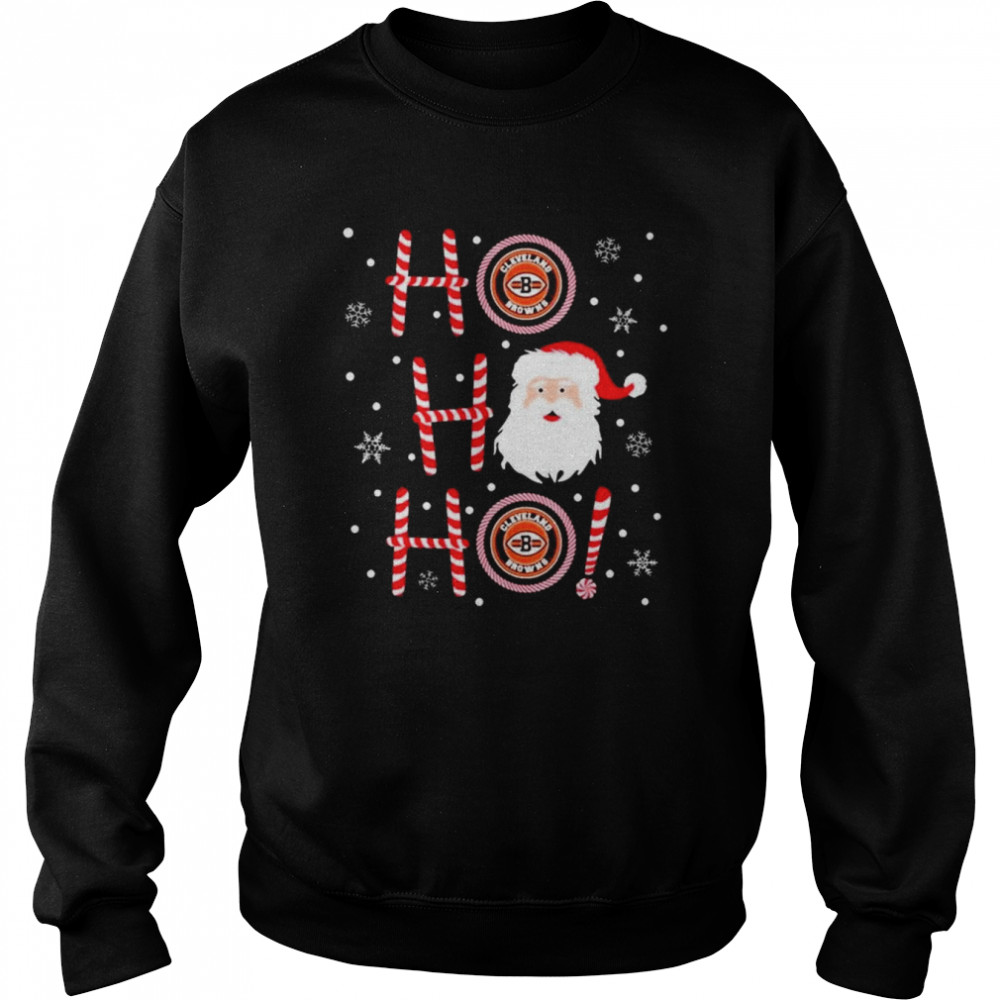 Cleveland Browns Santa Claus Ho Ho Ho Merry Christmas Shirt Unisex Sweatshirt