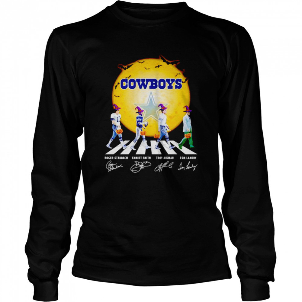 Cowboys Roger Staubach Emmith Smith Troy Aikman Tom Landry Abbey Road Signatures Shirt Long Sleeved T Shirt