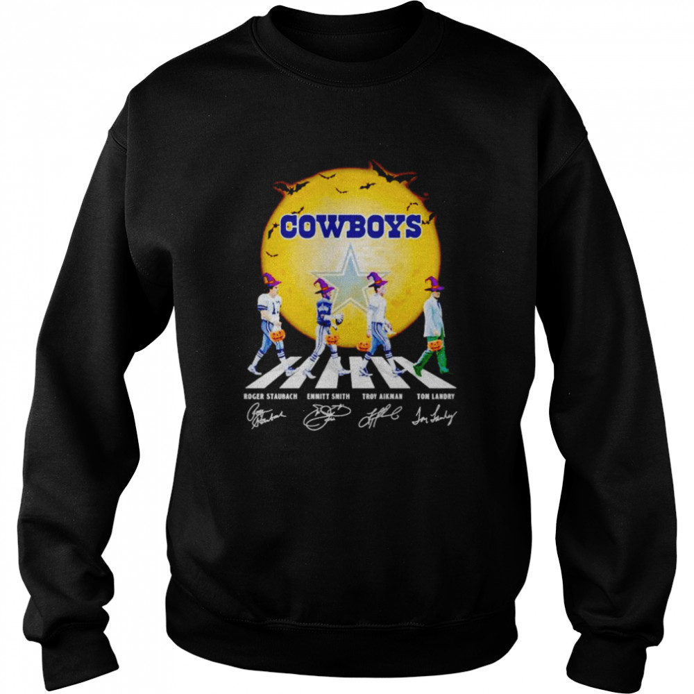 Cowboys Roger Staubach Emmith Smith Troy Aikman Tom Landry Abbey Road Signatures Shirt Unisex Sweatshirt