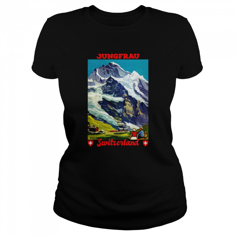 Jungfrau Retro Travel Switzerland Shirt Classic Womens T Shirt