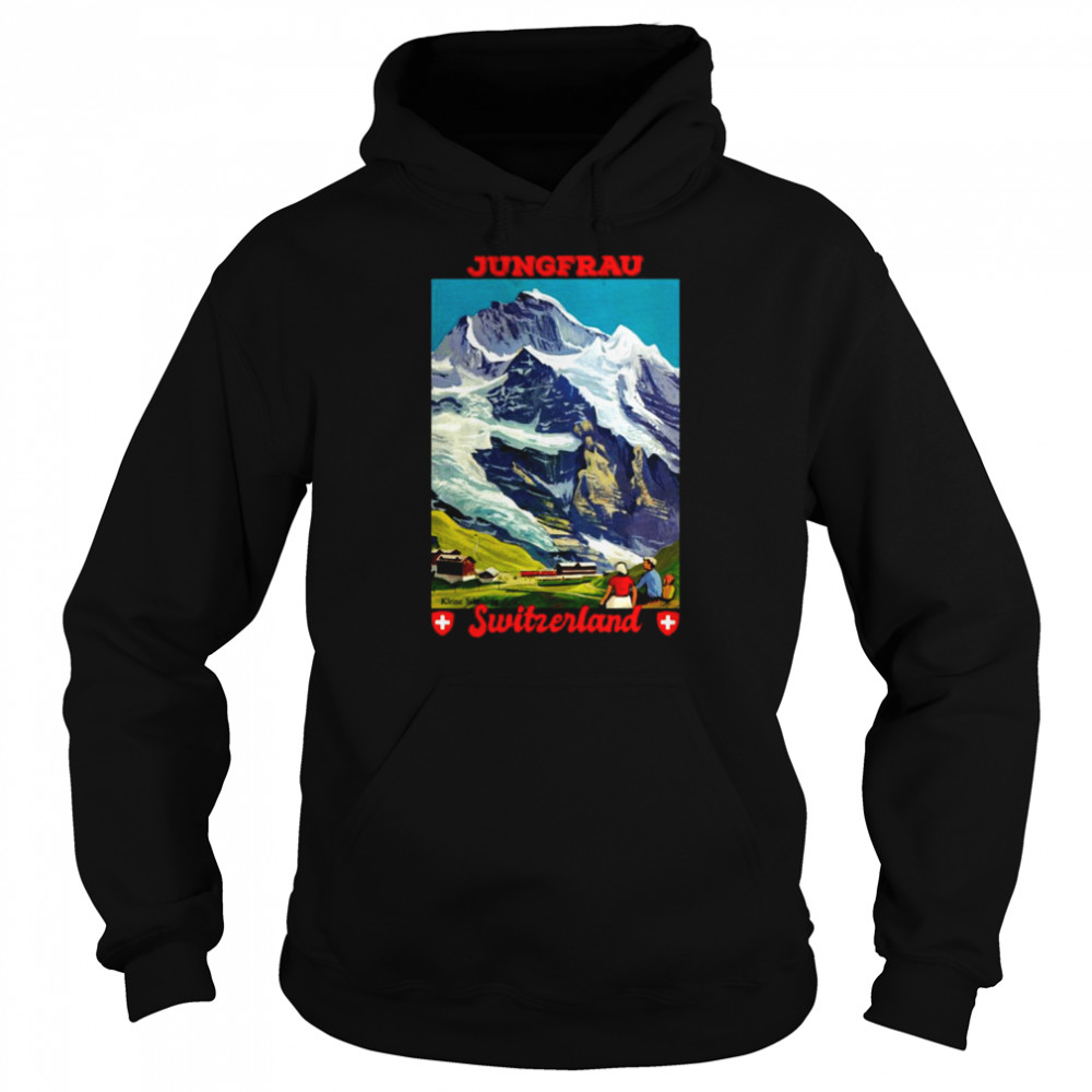 Jungfrau Retro Travel Switzerland Shirt Unisex Hoodie