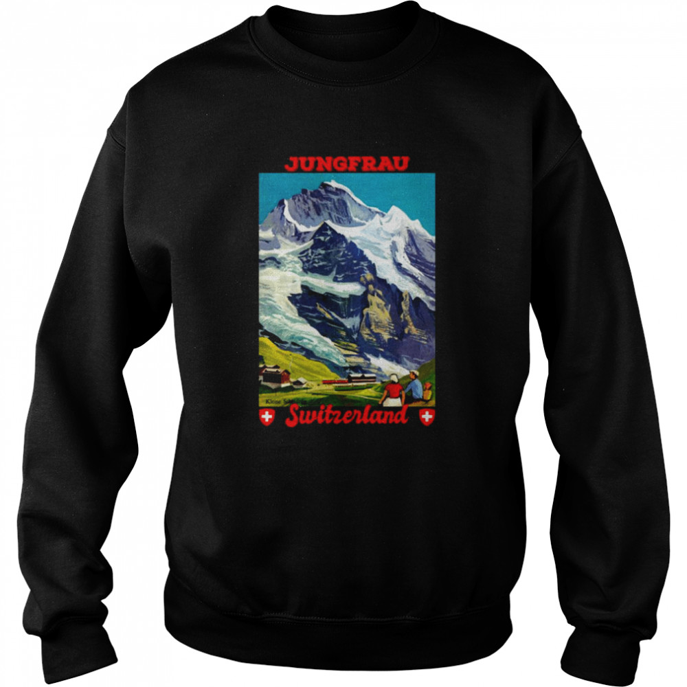 Jungfrau Retro Travel Switzerland Shirt Unisex Sweatshirt
