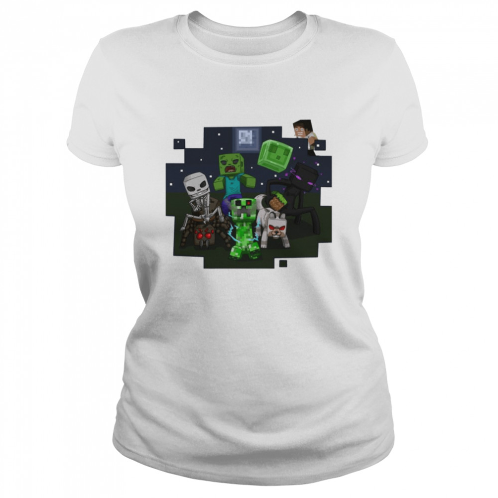 Monsters Minecraft Fun Game Shirt Classic Women'S T-Shirt