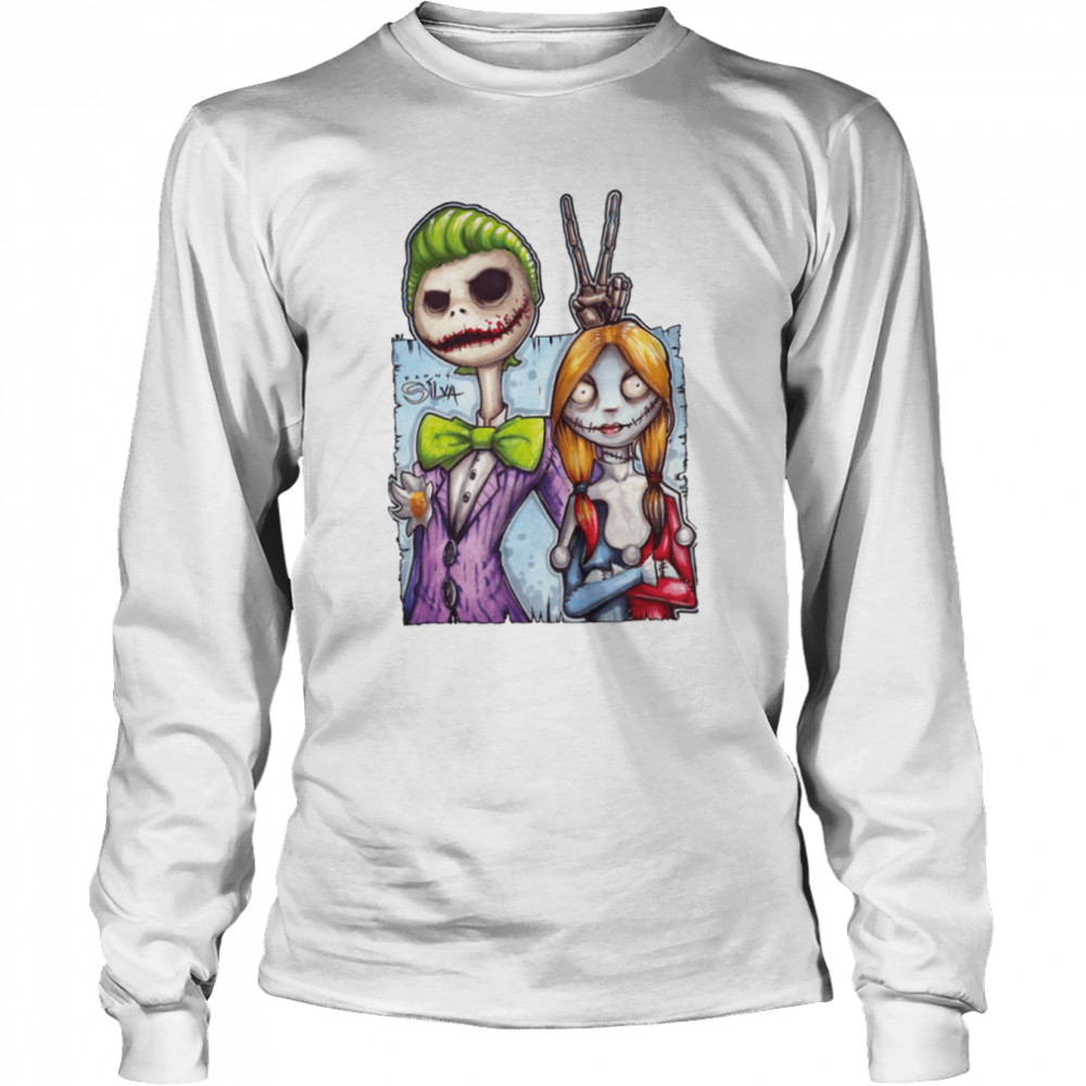 Nightmare Before Christmas Mashup Halloween Graphic Shirt Long Sleeved T-Shirt