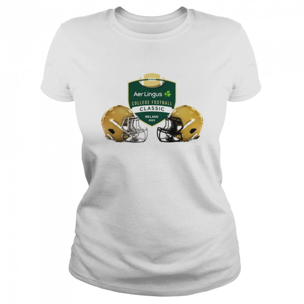 Notre Dame Helmet Aer Lingus College Football Classic Ireland 2023 Shirt Classic Women'S T-Shirt