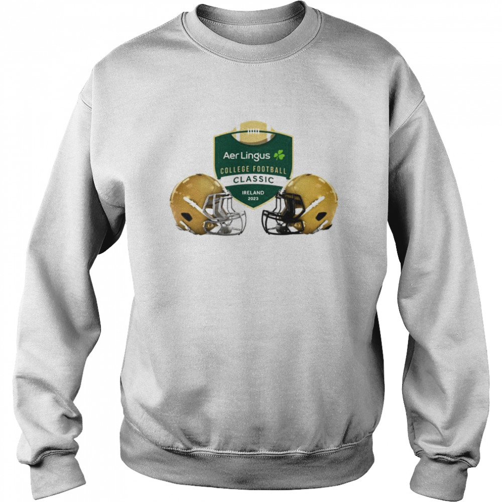 Notre Dame Helmet Aer Lingus College Football Classic Ireland 2023 Shirt Unisex Sweatshirt