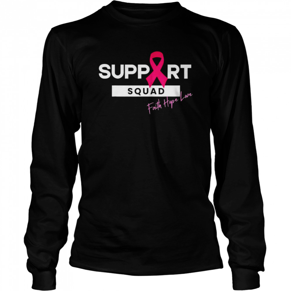 Breast Cancer Warrior Support Squad Breast Cancer Awareness T Long Sleeved T Shirt
