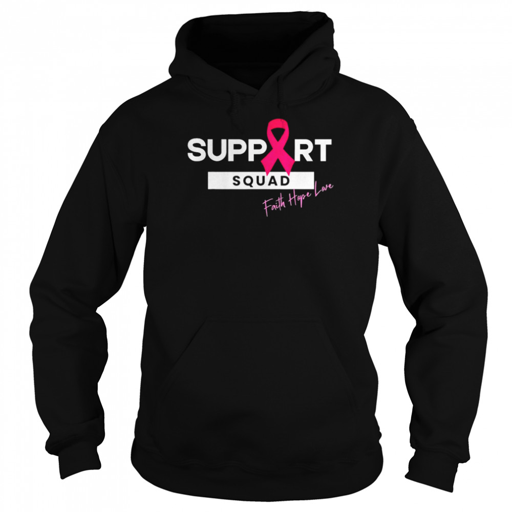 Breast Cancer Warrior Support Squad Breast Cancer Awareness T Unisex Hoodie