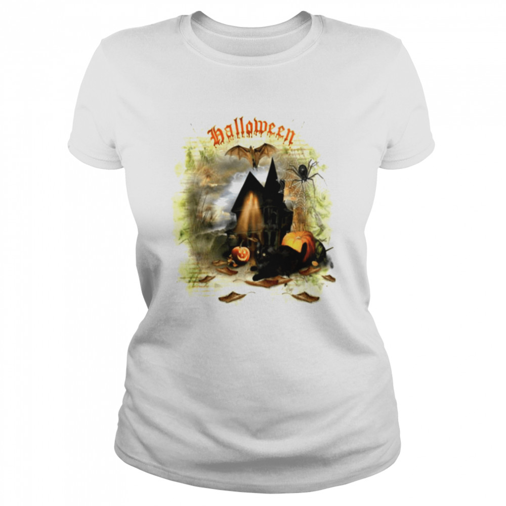 Cute Cat Halloween Cat Shirt Classic Women'S T-Shirt