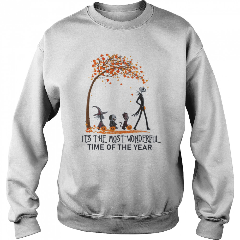 Jack Skellington Its The Most Wonderful Time Of Year Nightmare Before Christmas Fall Pumpkin Halloween Shirt Unisex Sweatshirt