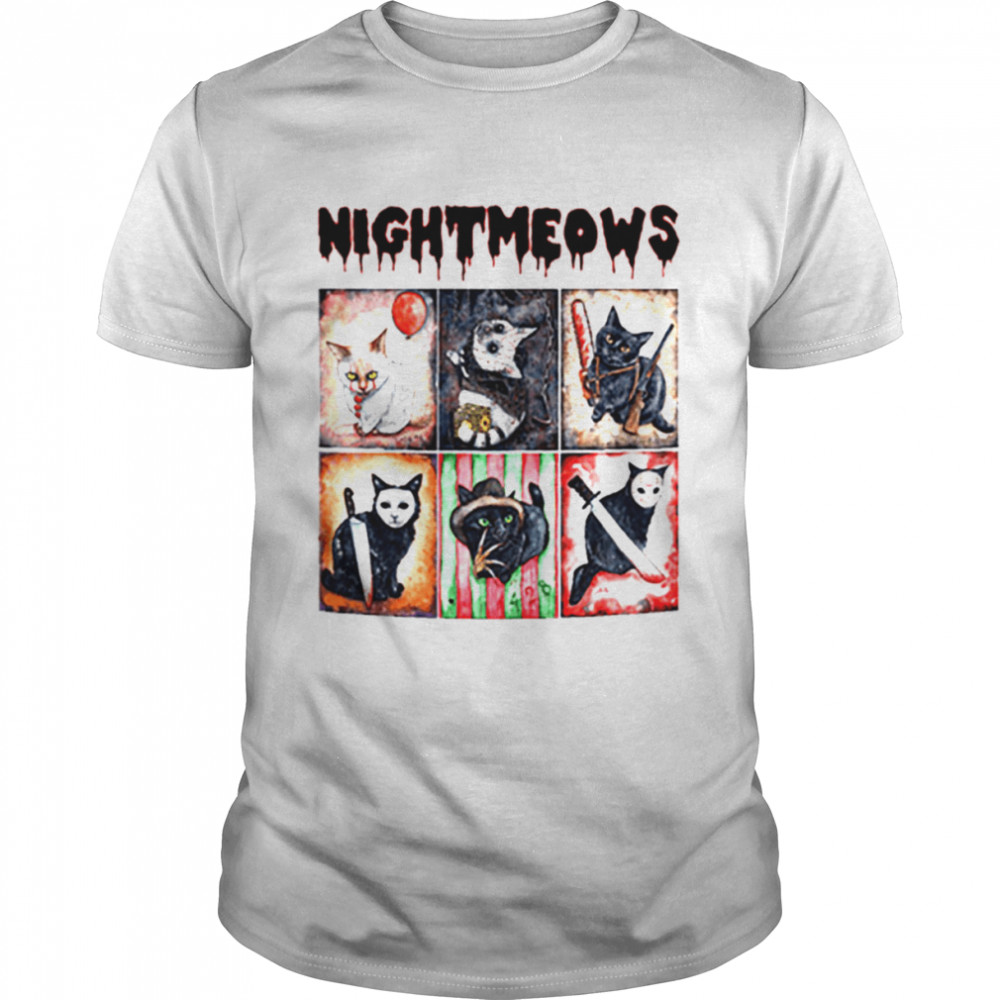 Nightmeows Horror Movie Cats Friends Horror Movie Cats Pumpkin Halloween shirt