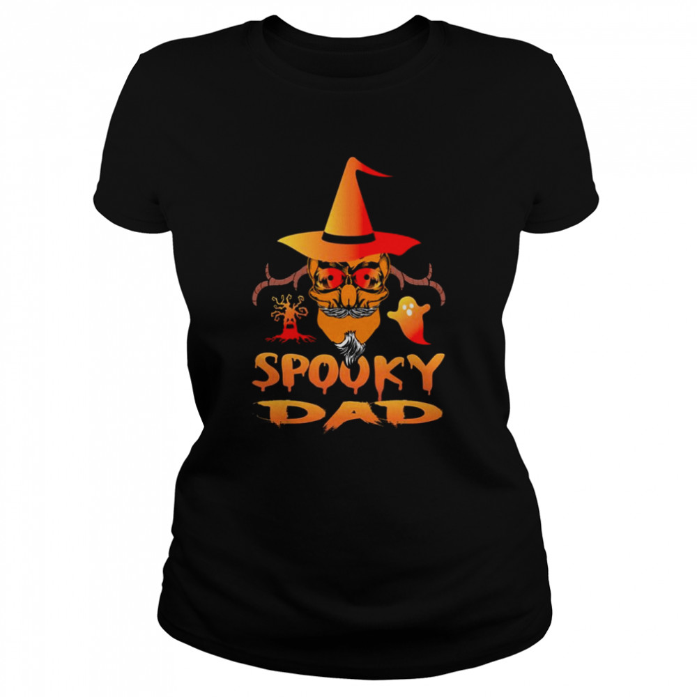 Orange Hat Halloween Trick Or Treat Spooky Dad Shirt Classic Womens T Shirt