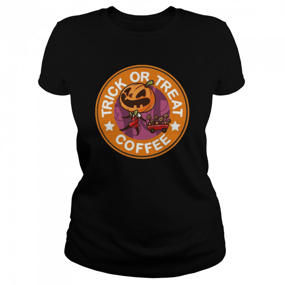 Orange Logo Halloween Trick Or Treat Coffee Shirt Classic Womens T Shirt