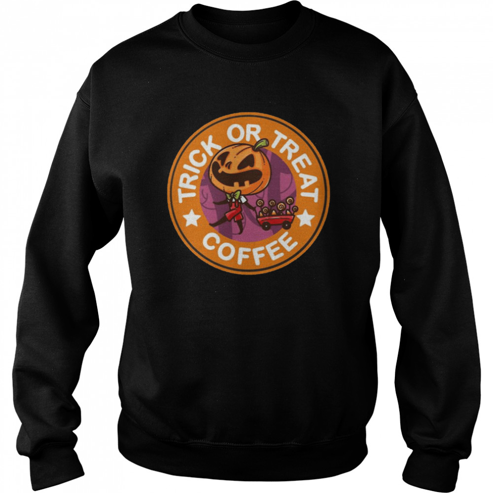 Orange Logo Halloween Trick Or Treat Coffee Shirt Unisex Sweatshirt