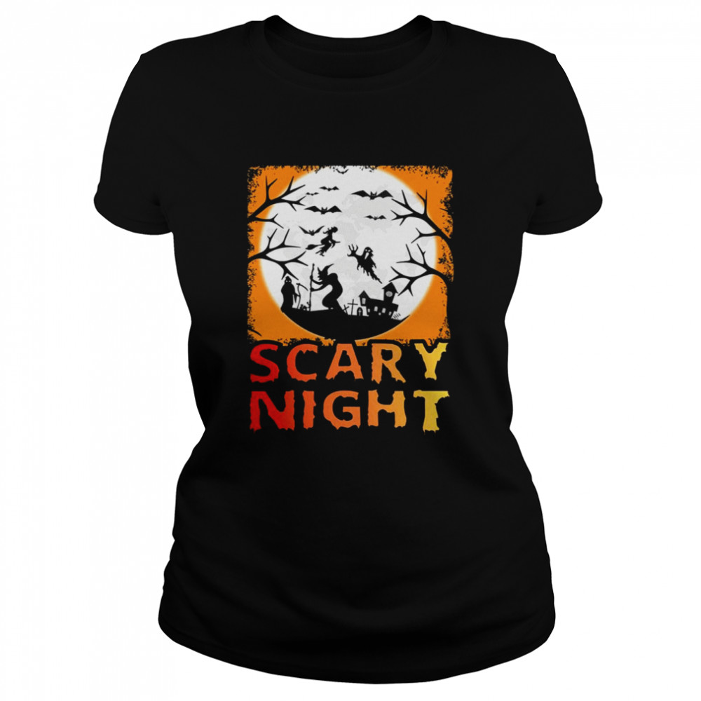 Orange Night Halloween Trick Or Treat Scary Night Shirt Classic Womens T Shirt