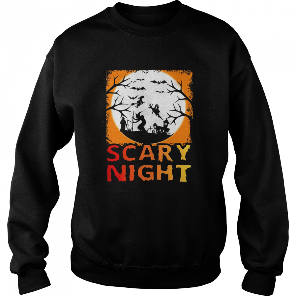 Orange Night Halloween Trick Or Treat Scary Night Shirt Unisex Sweatshirt