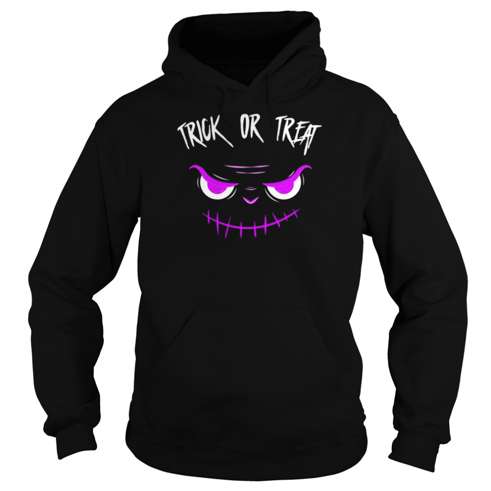 Purple Face Trick Or Treat Halloween Shirt Unisex Hoodie