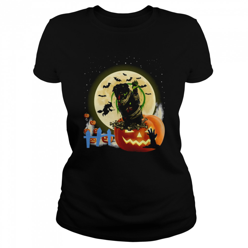 Scary Zombie Dog Halloween Trick Or Treat Shirt Classic Womens T Shirt