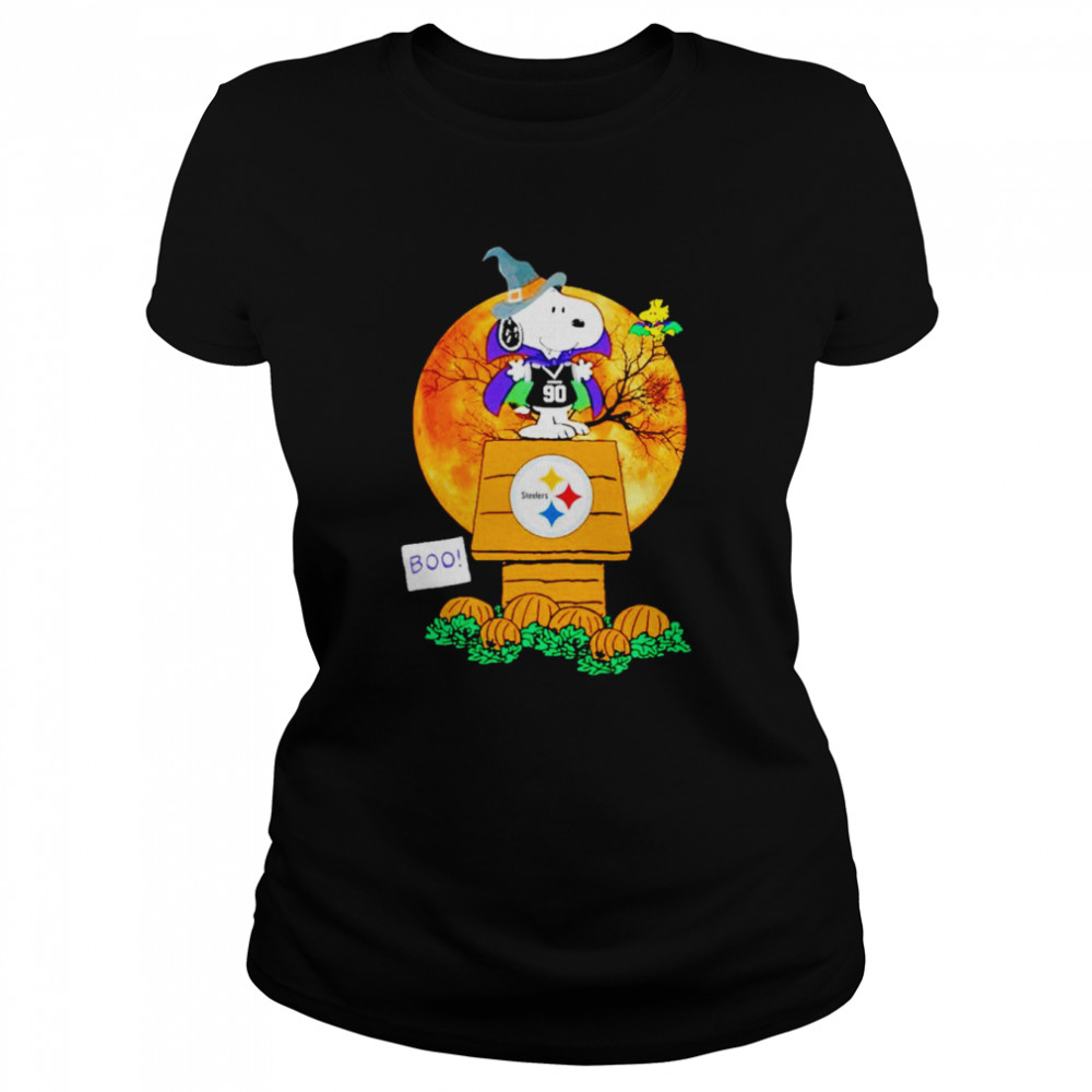 Snoopy Vampire Pittsburgh Steelers Halloween Shirt Classic Womens T Shirt