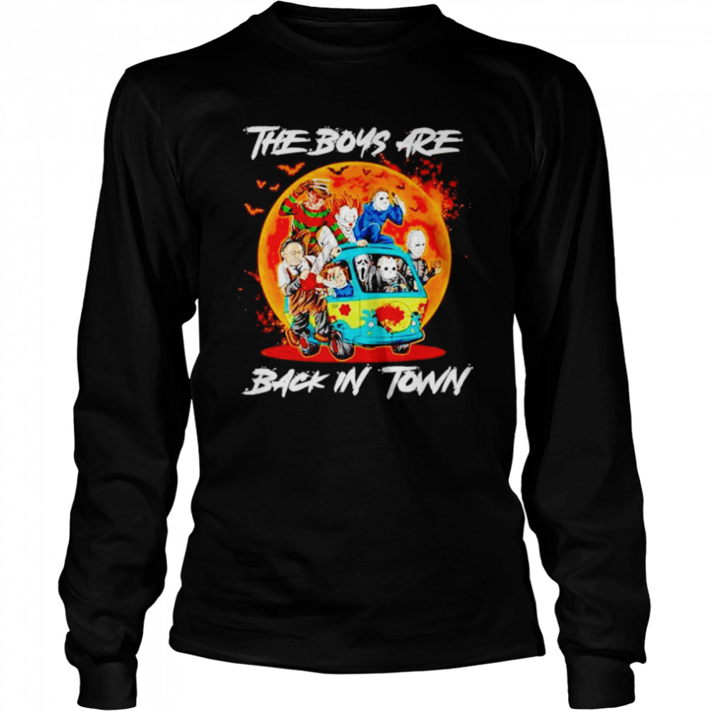 The Boys Are Back In Town Halloween Character In Car Shirt Long Sleeved T Shirt