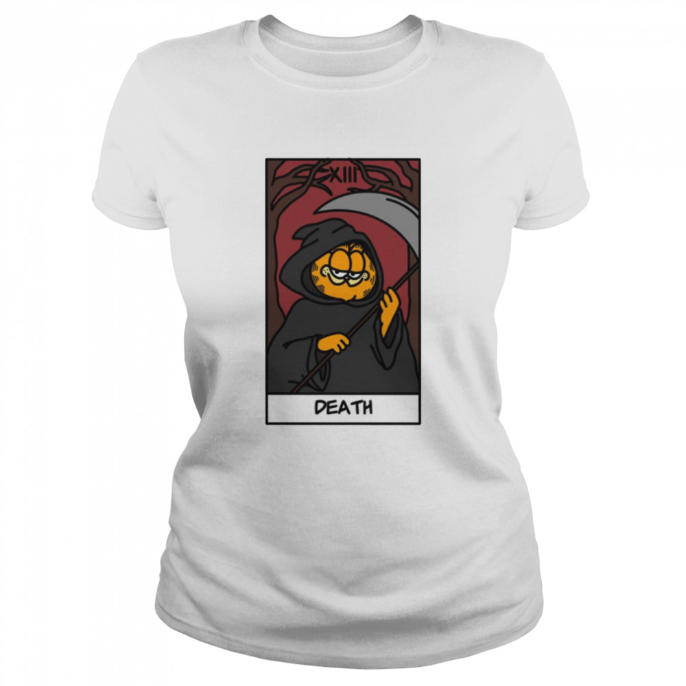 The Death Tarot Card But Its Garfield Halloween Shirt Classic Womens T Shirt