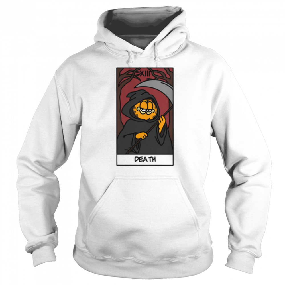 The Death Tarot Card But Its Garfield Halloween Shirt Unisex Hoodie