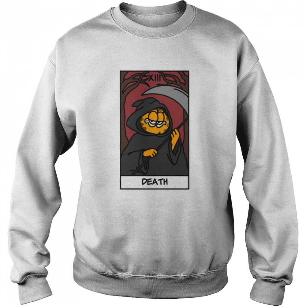 The Death Tarot Card But It’s Garfield Halloween Shirt Unisex Sweatshirt