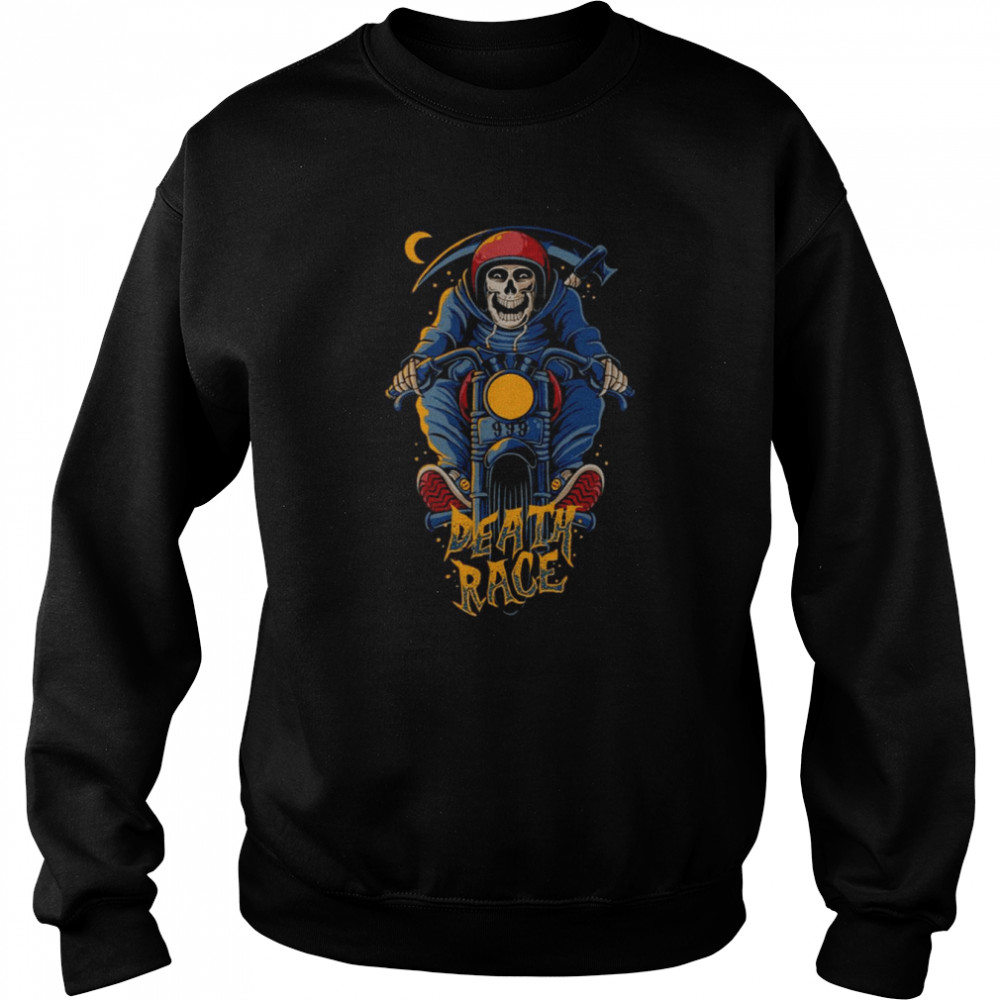 The Grim Reaper Riding Bike To Halloween Shirt Unisex Sweatshirt