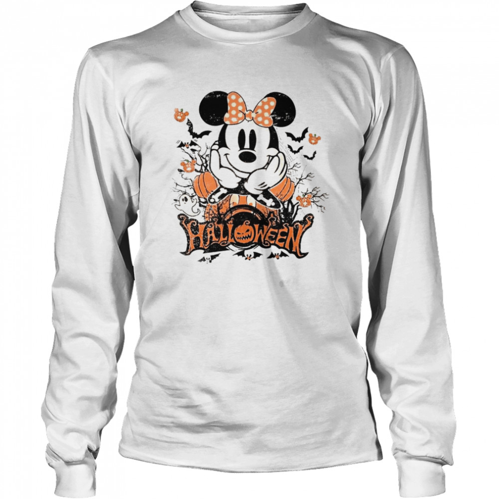 Vintage Disney Characters Minnie Mouse Halloween T Long Sleeved T Shirt