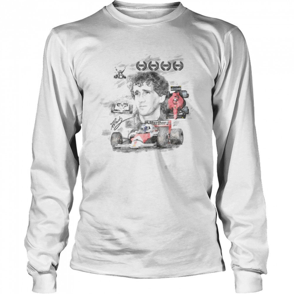 Alain Prost Formula 1 Car Racing F1 Shirt Long Sleeved T Shirt