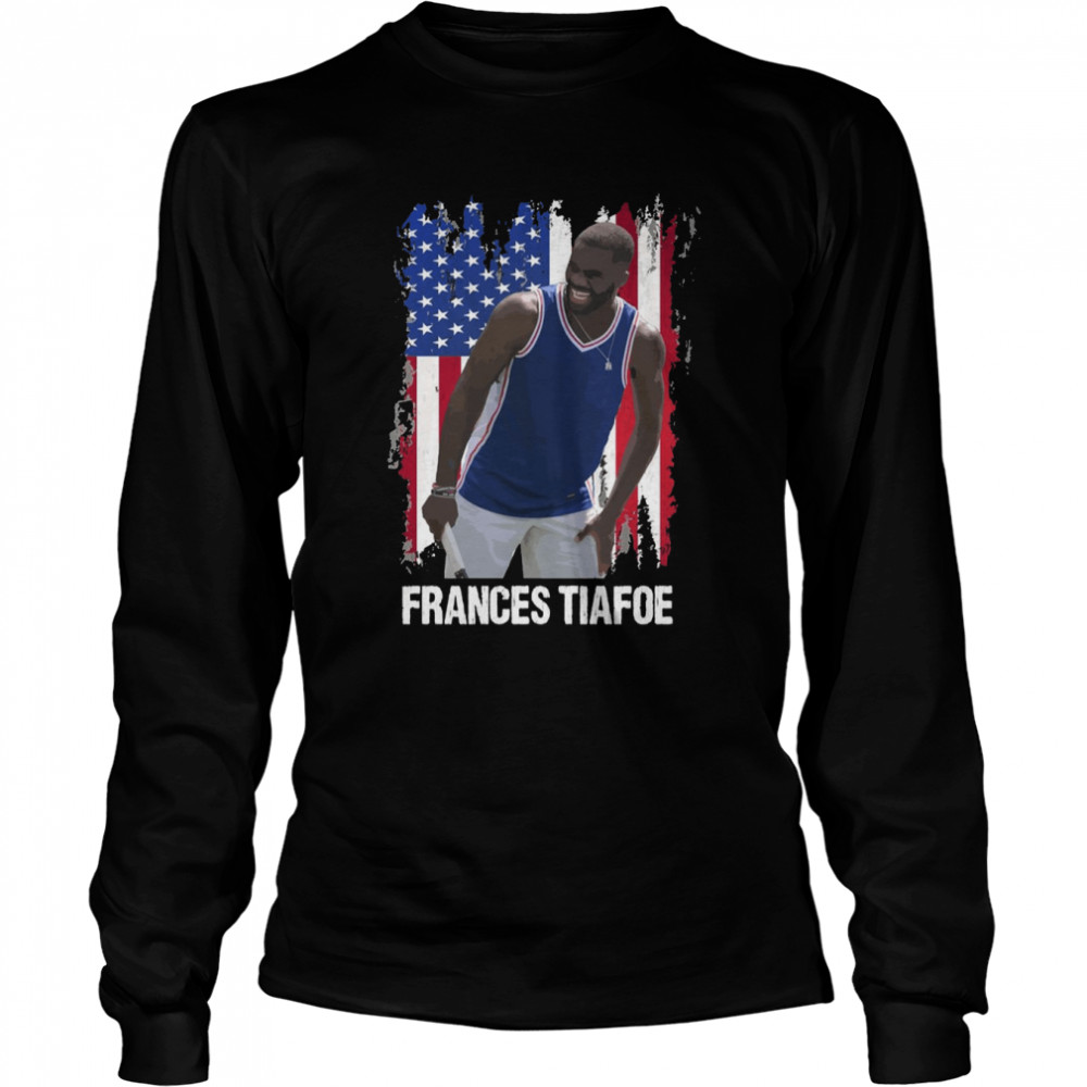 America Flag Design Tennis Frances Tiafoe Shirt Long Sleeved T Shirt