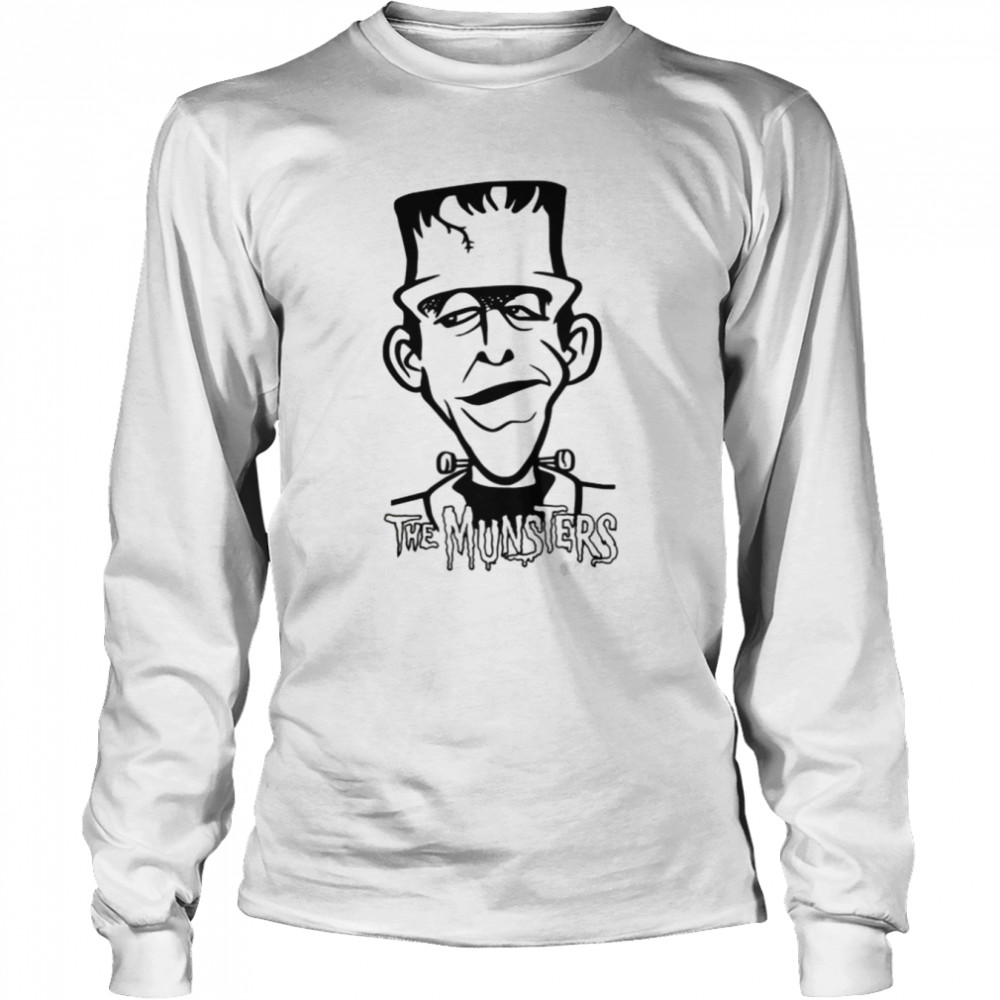 Black And White Art Herman Munster Cartoon Outline Shirt Long Sleeved T-Shirt