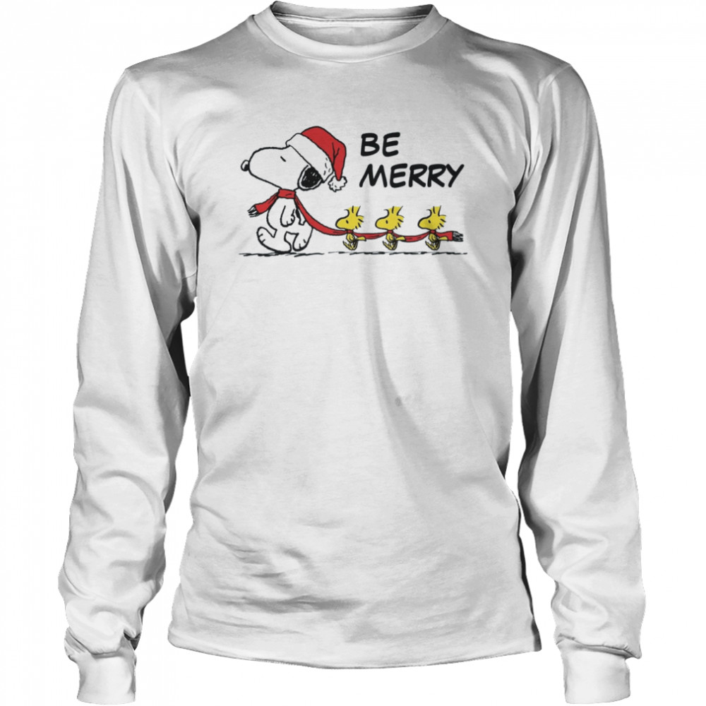 Christmas Snoopy And Friends Winter Scarf T Shirt Long Sleeved T Shirt