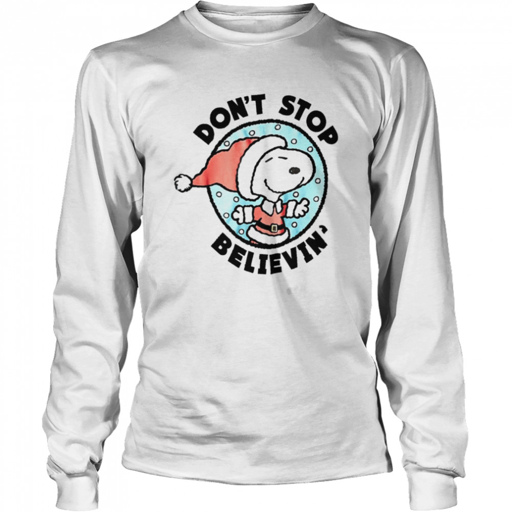 Don’t Stop Believing Christmas Snoopy Christmas T Shirt Long Sleeved T-Shirt
