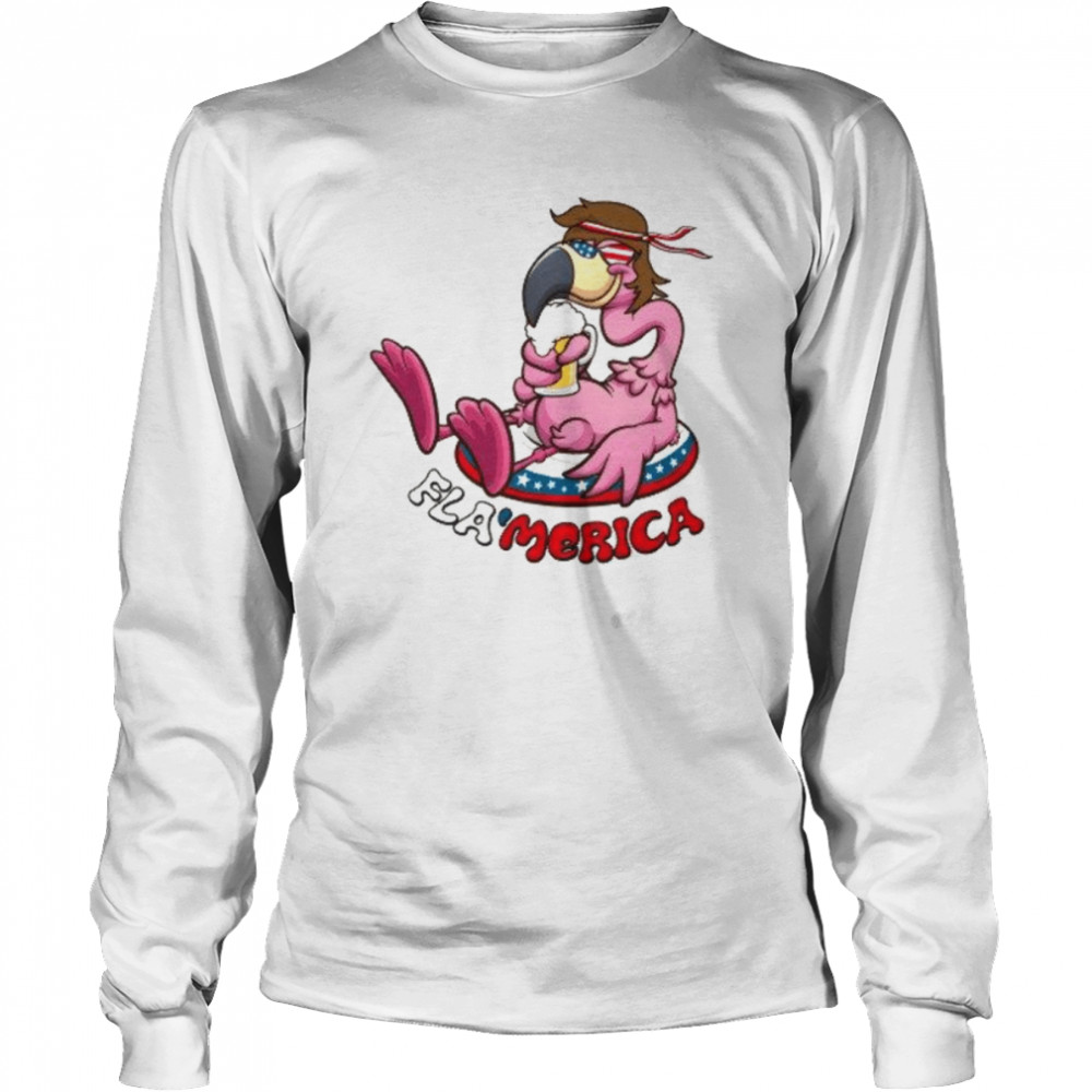4Th Of July Flamingo Flamerica T- Long Sleeved T-Shirt