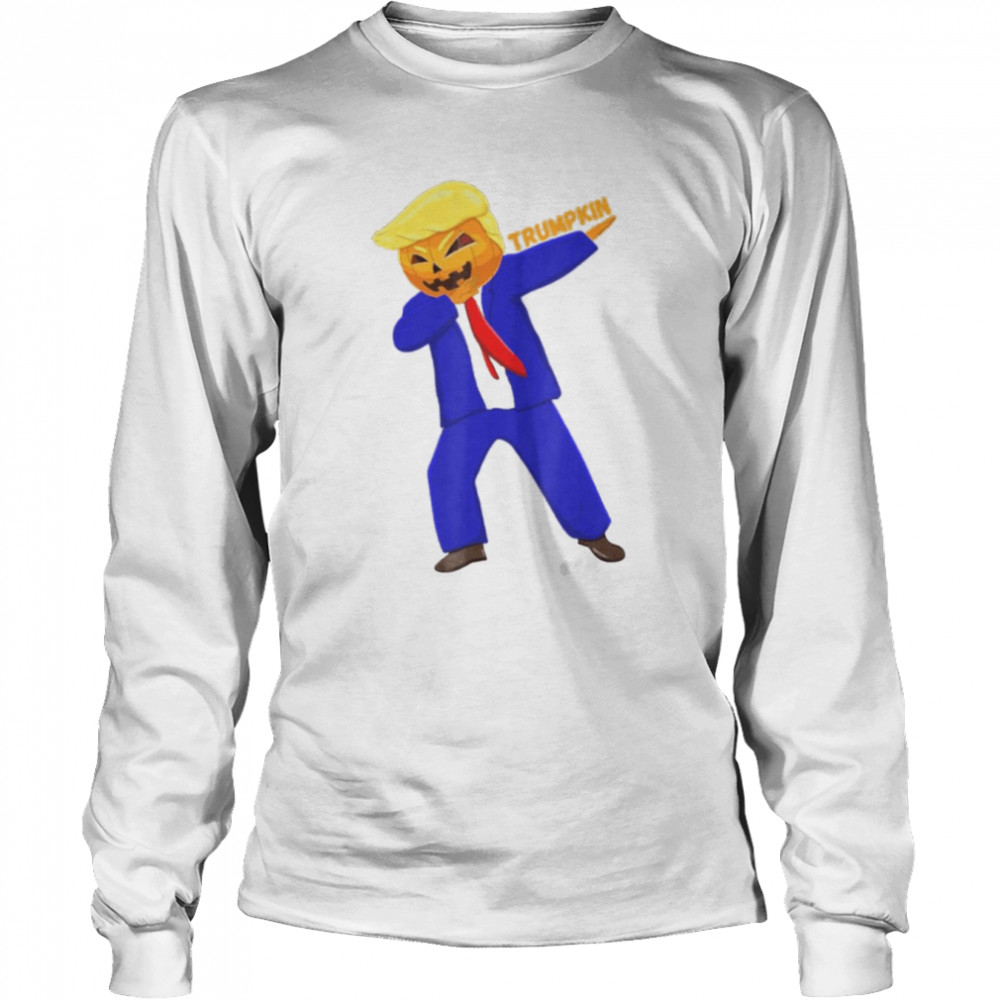 Dabbing Trumpkin Funny Trump Halloween T Long Sleeved T Shirt